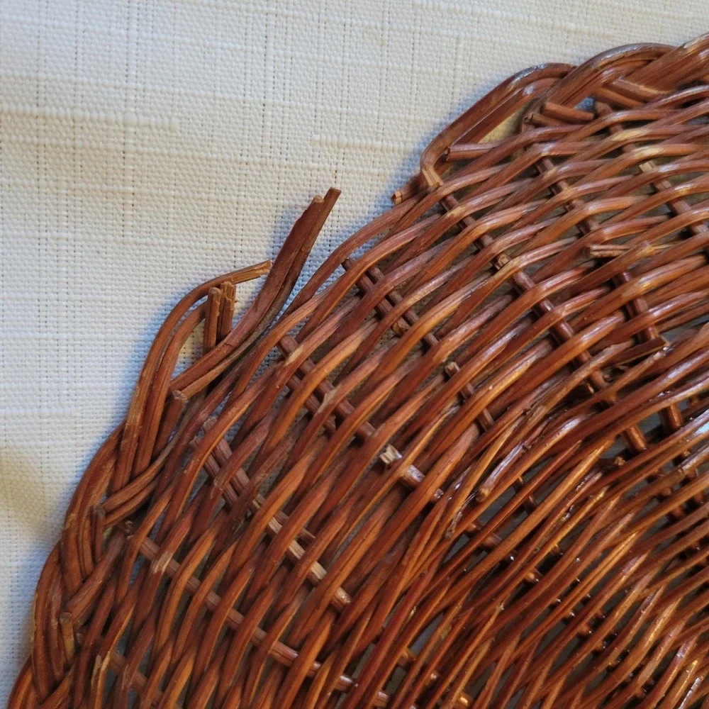 6‎ Wicker Rattan Paper Plate Holders Camping BBQ Cookout Party Boho Wall Decor